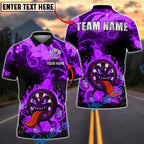 BlueJose Darts Dartboard Cartoon Crazy Flame Personalized Name, Team Name Unisex Shirt (4 Colors)