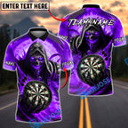 BlueJose Darts Reaper Ghost Skull Personalized Name, Team Name Unisex Shirt (4 Colors)