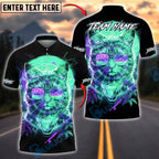 BlueJose Darts Neon Cat Cyberpunk Design Multicolor Options Personalized Name Shirt (4 Colors)