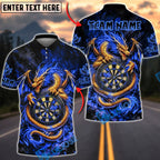 BlueJose Darts Golden Dragon Target Multicolor Options Personalized Name Shirt (6 Colors)