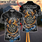 BlueJose Darts Golden Dragon Target Multicolor Options Personalized Name Shirt (6 Colors)