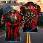BlueJose Darts Punisher Skull Blood Dartboard Personalized Name, Team Name Unisex Shirt (4 Colors)