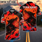 BlueJose Darts Black Fire Wolf Moon Target Personalized Name, Team Name Unisex Shirt (4 Colors)