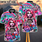 BlueJose Darts Graffiti Girl Street Art Funny Sht Arrow Personalized Name, Team Name Unisex Shirt (4 Colors)