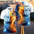 BlueJose Darts Fire and Ice Tiger Dartboard Personalized Name Shirt