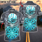 BlueJose Darts Fire Skull Hand Mark Multicolor Options Personalized Name Shirt (4 Colors)
