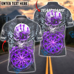 BlueJose Darts Fire Skull Hand Mark Multicolor Options Personalized Name Shirt (4 Colors)