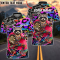 BlueJose Darts Funny Fashion Raccoon Rainbow Leopard Personalized Name Shirt