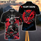 BlueJose Darts Samurai Skull Demon Customized Name, Team Name 3D Shirt (4 Colors)