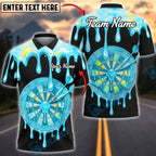 BlueJose Darts Rainbow Melt Dripping Dartboard Multicolor Options Personalized Name Shirt (6 Colors)