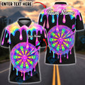 BlueJose Darts Rainbow Melt Dripping Dartboard Multicolor Options Personalized Name Shirt (6 Colors)