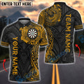 BlueJose Darts Tribal Maori Dragon Multicolor Options Personalized Name Shirt (6 Colors)