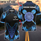 BlueJose Darts Flame Dartboard Classic Pattern Multicolor Options Personalized Name Shirt (4 Colors)