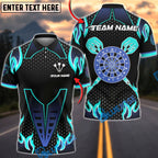 BlueJose Darts Flame Dartboard Classic Pattern Multicolor Options Personalized Name Shirt (4 Colors)
