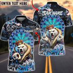 BlueJose Darts Polar Bear King Crown Dartboard Graffiti Multicolor Options Personalized Name Shirt (4 Colors)