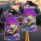 BlueJose Darts Polar Bear King Crown Dartboard Graffiti Multicolor Options Personalized Name Shirt (4 Colors)