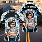 BlueJose Darts Retro Pinup Lady Floral Dartboard Personalized Name, Team Name Unisex Shirt (6 Colors)
