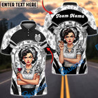 BlueJose Darts Retro Pinup Lady Floral Dartboard Personalized Name, Team Name Unisex Shirt (6 Colors)