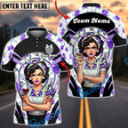 BlueJose Darts Retro Pinup Lady Floral Dartboard Personalized Name, Team Name Unisex Shirt (6 Colors)