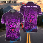 BlueJose Darts Angry Dartboard Neon Style Customized Name, Team Name 3D Shirt (4 Colors)