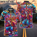 BlueJose Darts Street Style Skeleton Dartboard Graffiti Neon Art Personalized Name Shirt