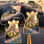 BlueJose Darts Leopard High Heels Glam Design Multicolor Options Personalized Name Shirt (6 Colors)