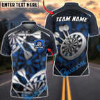 BlueJose Darts Blur Abstract Grunge Dartboard Splash Personalized Name, Team Name Unisex Shirt (4 Colors)