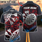 BlueJose Darts Blur Abstract Grunge Dartboard Splash Personalized Name, Team Name Unisex Shirt (4 Colors)