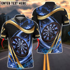 BlueJose Darts Luxury Gold Flame Dartboard Design Personalized Name, Team Name Unisex Shirt (4 Colors)