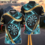 BlueJose Darts Luxury Gold Flame Dartboard Design Personalized Name, Team Name Unisex Shirt (4 Colors)