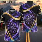 BlueJose Darts Luxury Gold Flame Dartboard Design Personalized Name, Team Name Unisex Shirt (4 Colors)