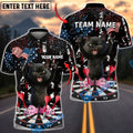 BlueJose Darts Patriotic Black Cat Dartboard Fireworks American Flag Personalized Name Shirt