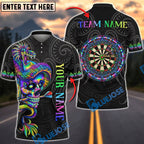 BlueJose Darts Quetzalcoatl Snake Skull Aztec Personalized Name Shirt