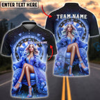 BlueJose Darts Queen Crown Dartboard Multicolor Options Personalized Name Shirt (6 Colors)