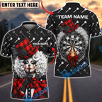 BlueJose Darts Gothic Sexy Clown Girl Plaid Pattern Personalized Name, Team Name Unisex Shirt (4 Colors)