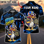 BlueJose Darts Funny Duck Cartoon Character Urban Streetwear Vibrant Sportswear Personalized Name, Team Name Unisex Shirt (4 Colors)