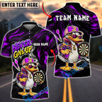 BlueJose Darts Funny Duck Cartoon Character Urban Streetwear Vibrant Sportswear Personalized Name, Team Name Unisex Shirt (4 Colors)