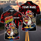 BlueJose Darts Funny Duck Cartoon Character Urban Streetwear Vibrant Sportswear Personalized Name, Team Name Unisex Shirt (4 Colors)