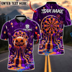 BlueJose Darts Dartboard Spooky Pumpkin Gothic Halloween Costume Party Theme Personalized Name, Team Name Unisex Shirt (4 Colors)