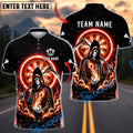 BlueJose Darts Skull Reaper Cosmic Fire Personalized Name, Team Name Unisex Shirt (4 Colors)
