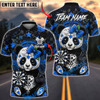 BlueJose Darts Sugar Skull Panda Red Roses & Stars Dartboard Pattern Personalized Name, Team Name Unisex Shirt (4 Colors)