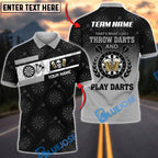 BlueJose Darts Beer Skull Black Gold Dartboard Pattern Throw Play Darts Slogan Personalized Name, Team Name Unisex Shirt (6 Colors)