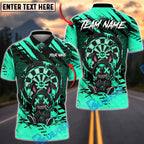 BlueJose Darts Edgy X-Eyes Rabbit Darts Neon Grunge Dartboard Design Personalized Name, Team Name Unisex Shirt (4 Colors)