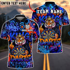 BlueJose Darts King Tiger Graffiti Urban Style Personalized Name, Team Name Unisex Shirt (4 Colors)