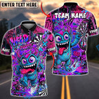 BlueJose Darts Crazy Monster Graffiti Personalized Name, Team Name Unisex Shirt (4 Colors)