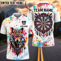 BlueJose Darts Tribal Wolf Spirit White Paint Splash Personalized Name Shirt
