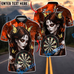 BlueJose Darts Gothic Butterfly Girl Personalized Name, Team Name Unisex Shirt (4 Colors)