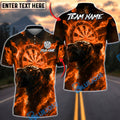 BlueJose Darts Flame Tiger Spirit Personalized Name, Team Name Unisex Shirt (4 Colors)