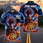 BlueJose Darts Storm Dragon Lightning Fury Personalized Name, Team Name Unisex Shirt (4 Colors)