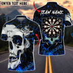 BlueJose Darts Skull Flame Art Personalized Name, Team Name Unisex Shirt (4 Colors)